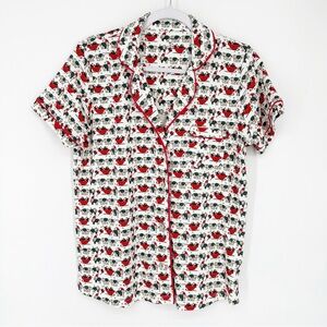 New Roller Rabbit Women's Elephant Holiday Christmas Pajama Top Only Size M